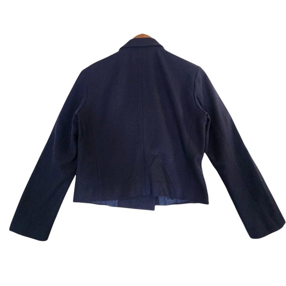 J. Crew Wool Jacket Women's Size 6 Navy Blue Double Breasted Nautical Pea Coat - Picture 2 of 8